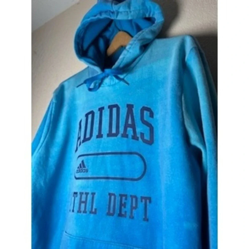 Adidas Mens XL Blue‎ Hoodie Sweatshirt Pullover Tie Dye Athleisure